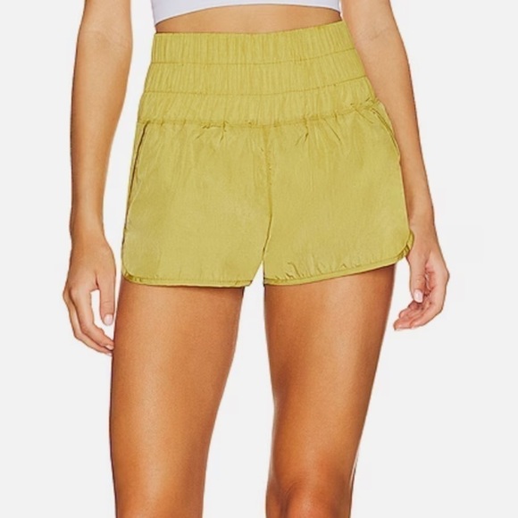 Free People Movement- NWT Yellow “The Way Home” Workout Active Shorts - Picture 1 of 6